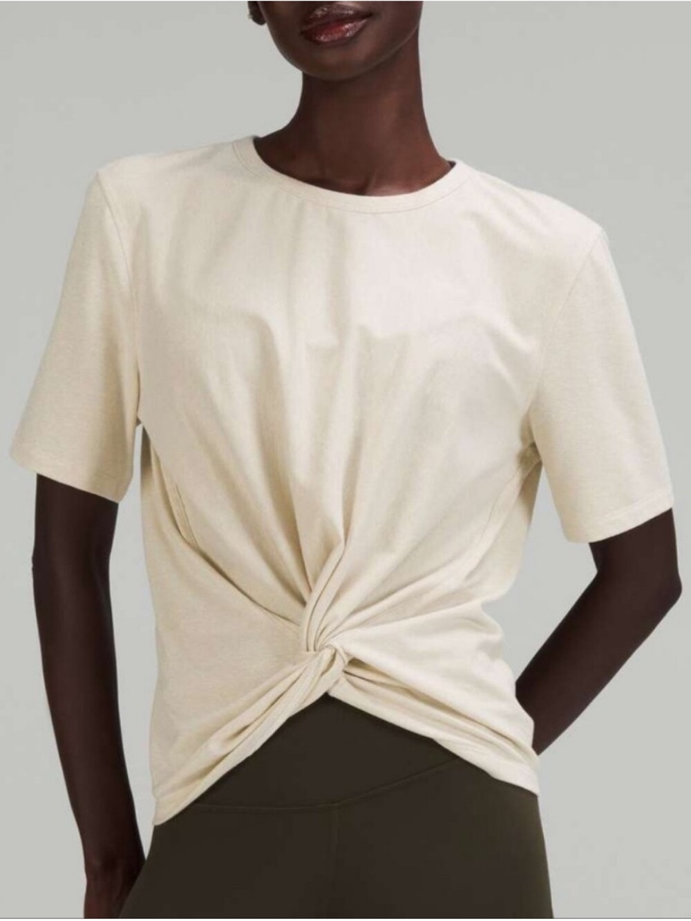Lululemon Crescent Twist T-Shirt Gold Sparkly